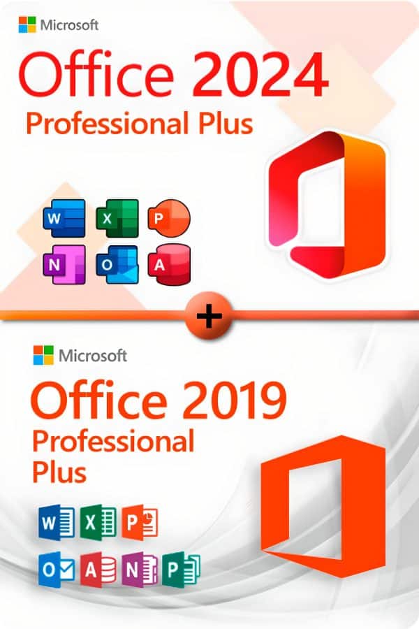 Microsoft Office 2024 Professional Plus + Microsoft Office 2019 Professional Plus License for 3 devices