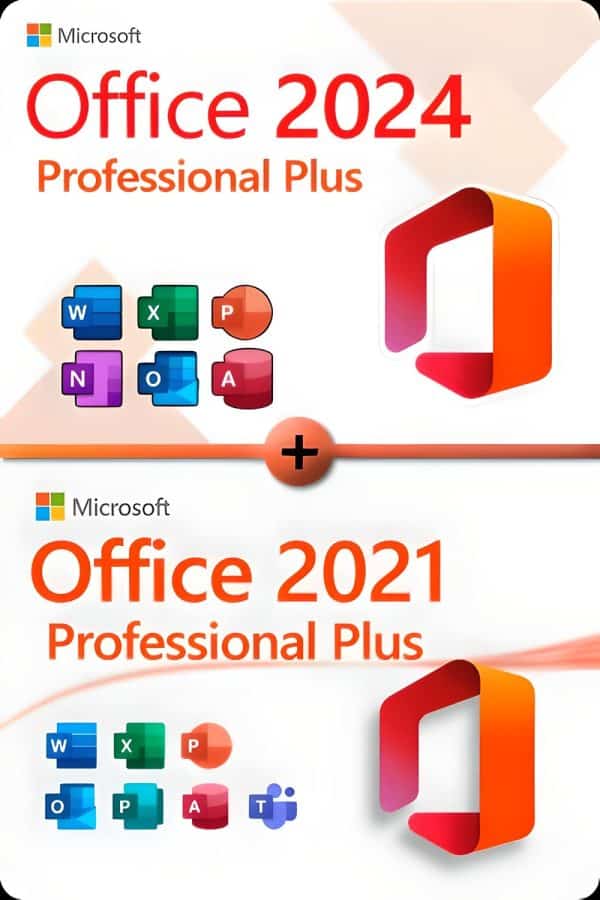 Microsoft Office 2024 Professional Plus + Microsoft Office 2021 Professional Plus License for 3 devices