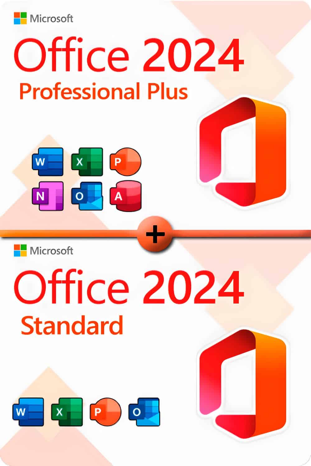 Microsoft Office 2024 Standard + Microsoft Office 2024 Professional Plus License for 3 devices