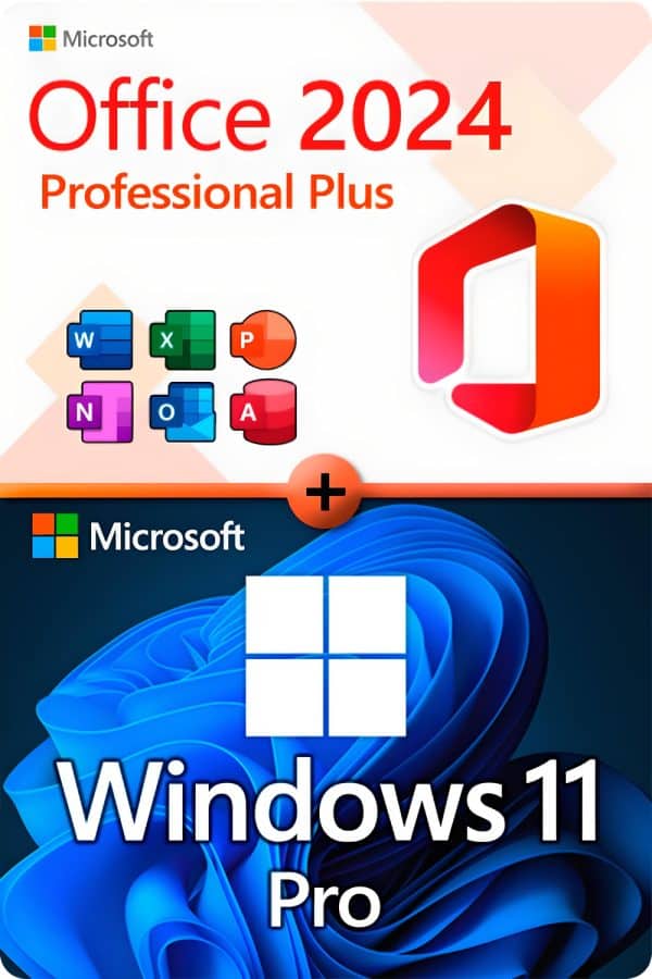 Microsoft Office 2024 Standard + Microsoft Windows 11 Professional License for 3 devices