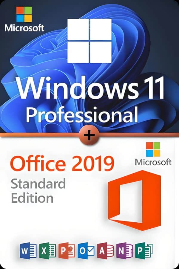 Microsoft Windows 11 Professional + Microsoft Office 2019 Standard License for 3 devices
