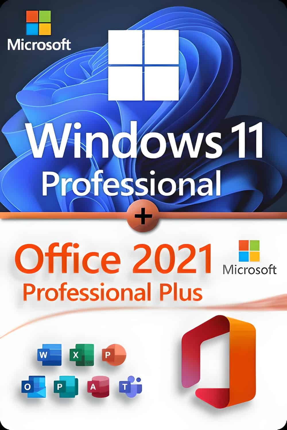Microsoft Windows 11 Professional + Microsoft Office 2021 Professional Plus License for 3 devices