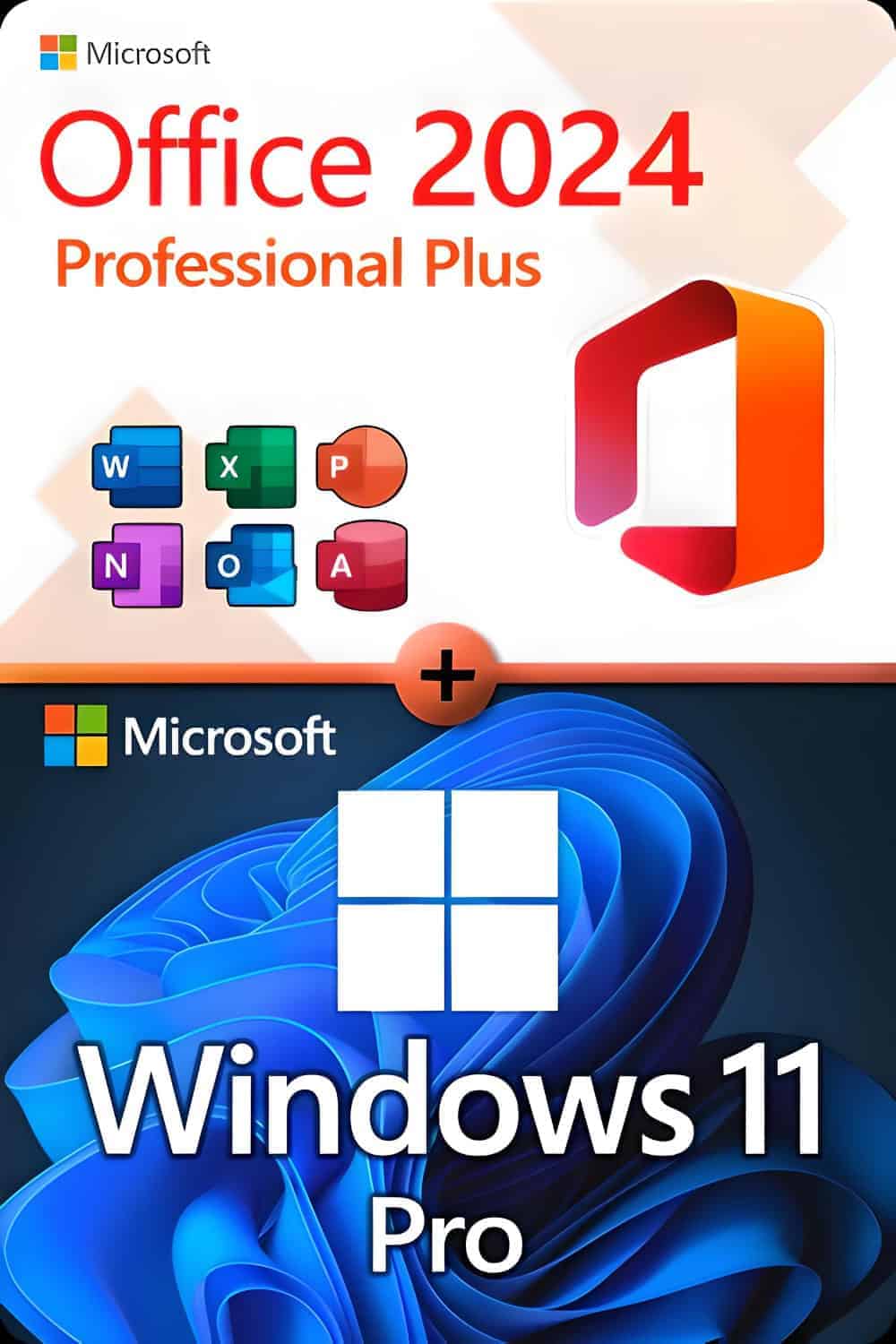 Microsoft Office 2024 Professional Plus + Microsoft Windows 11 Professional License for 3 devices